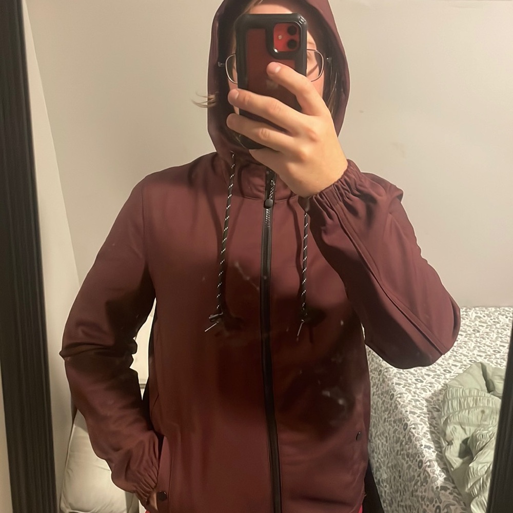 Mens Nomad dark red hoodie/zip up small